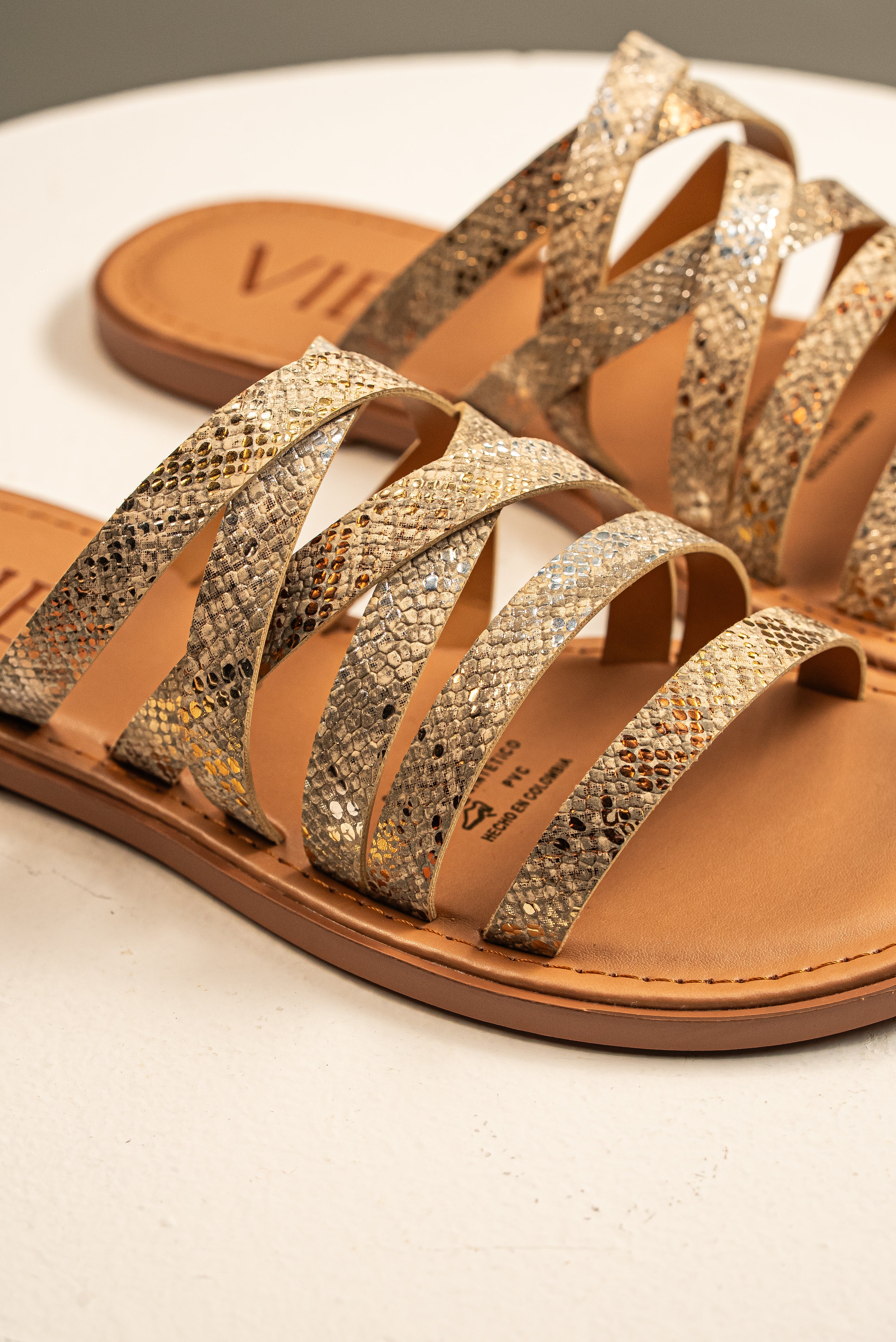 Sandalia Gladiador Snake Shine