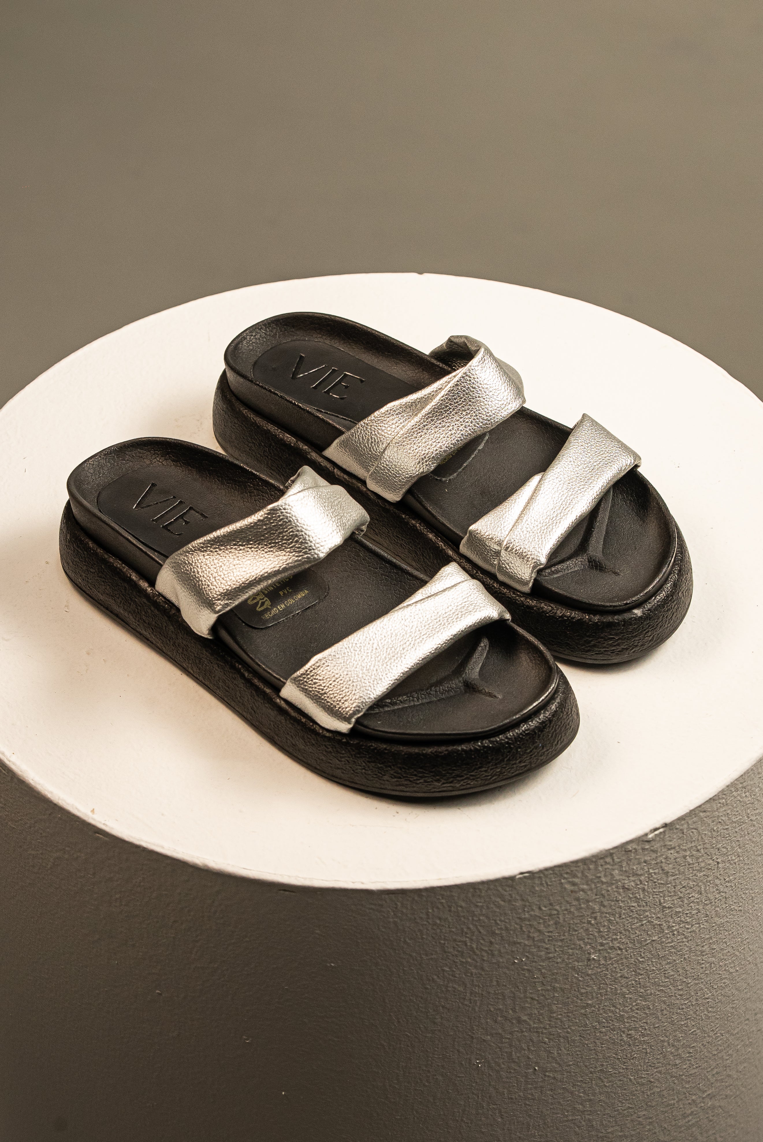 Sandalia Plata Chunky