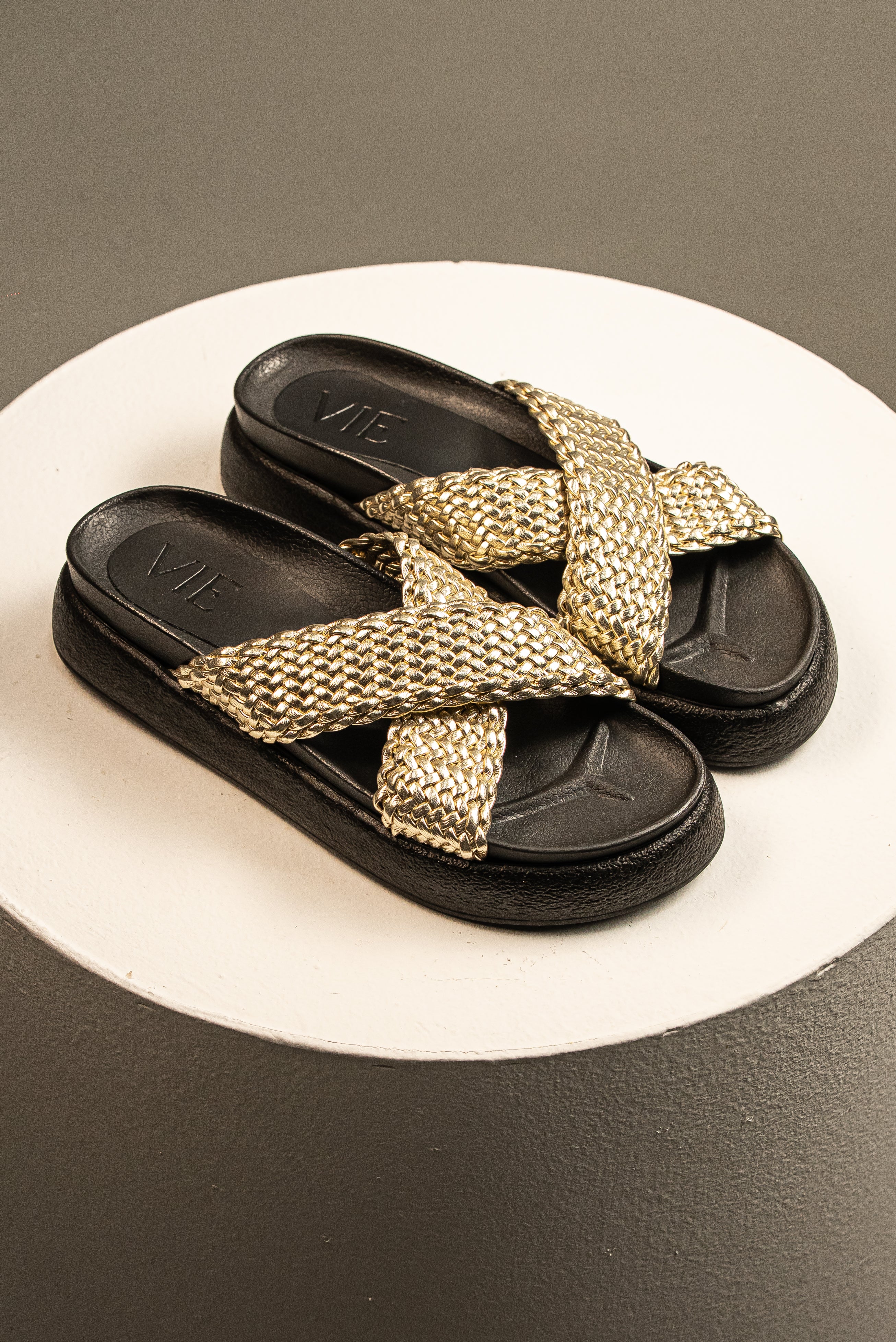 Sandalia Tejido Luxe Gold