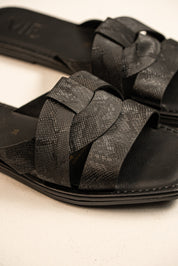 Sandalia Slide Noir Trenzado