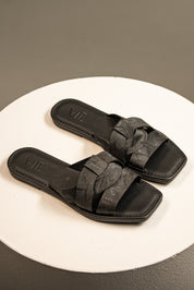 Sandalia Slide Noir Trenzado
