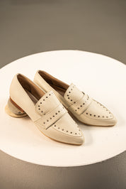 Mocasín Amada Piel Hueso