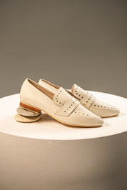 Mocasín Amada Piel Hueso