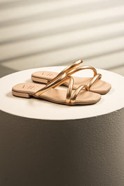 Sandalia Slide Cruzada Rose Gold