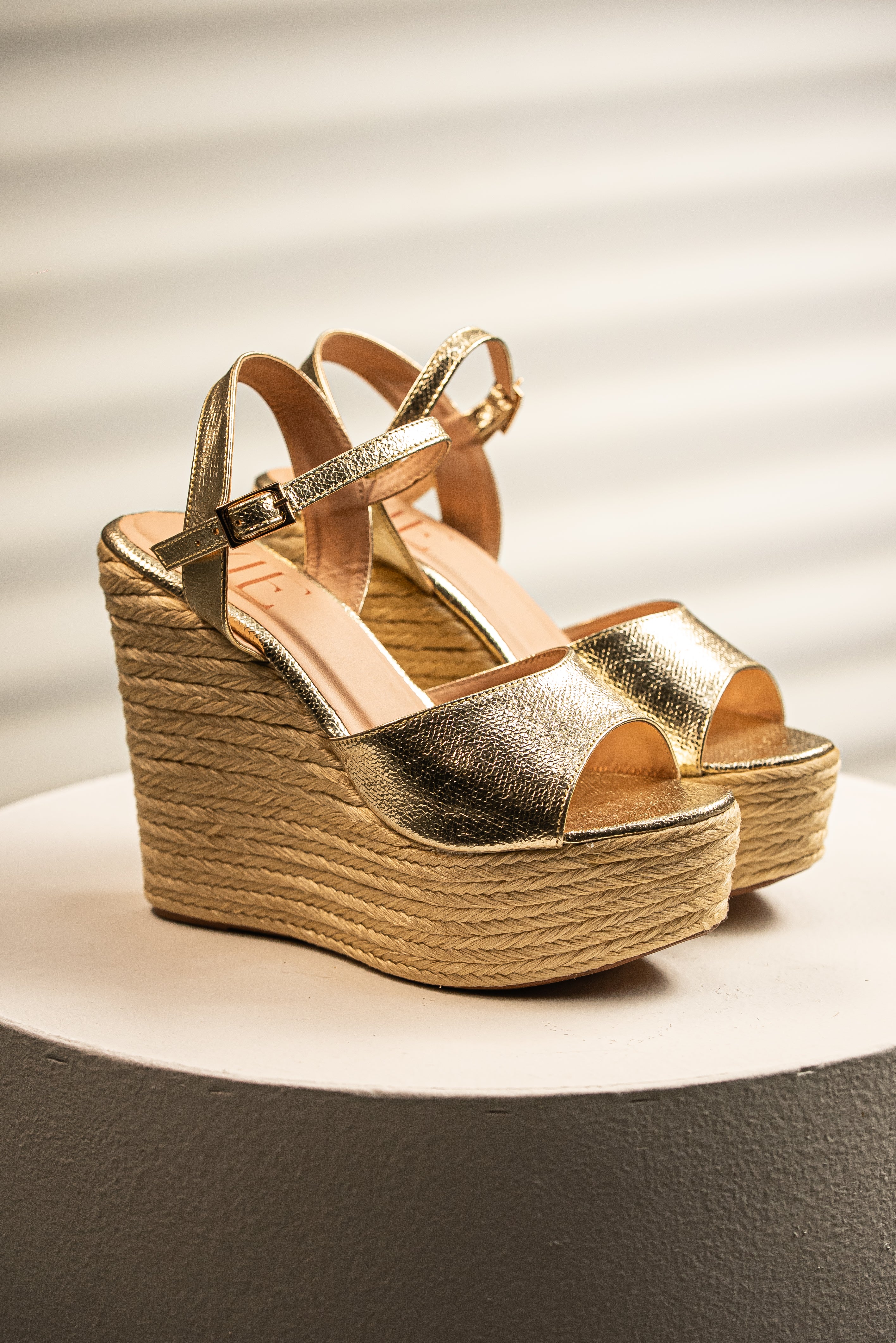Tacón Yute Golden Esparto
