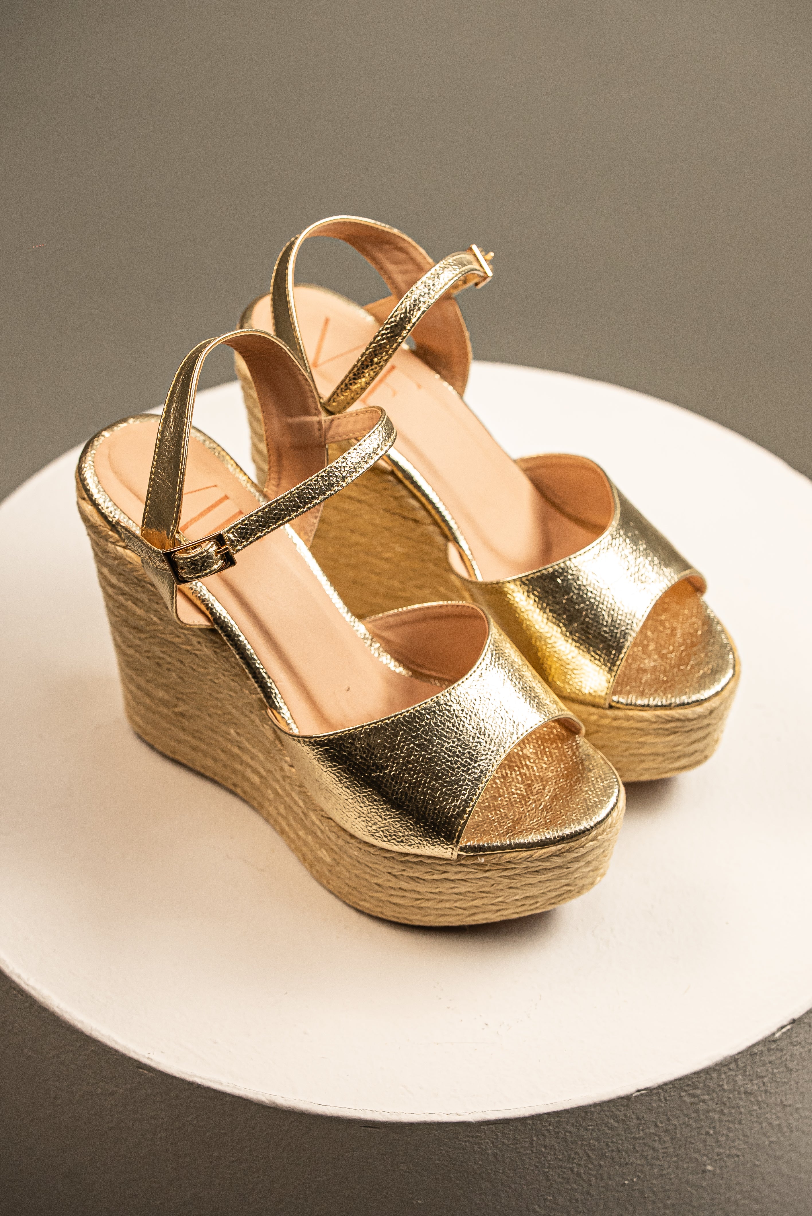 Tacón Yute Golden Esparto