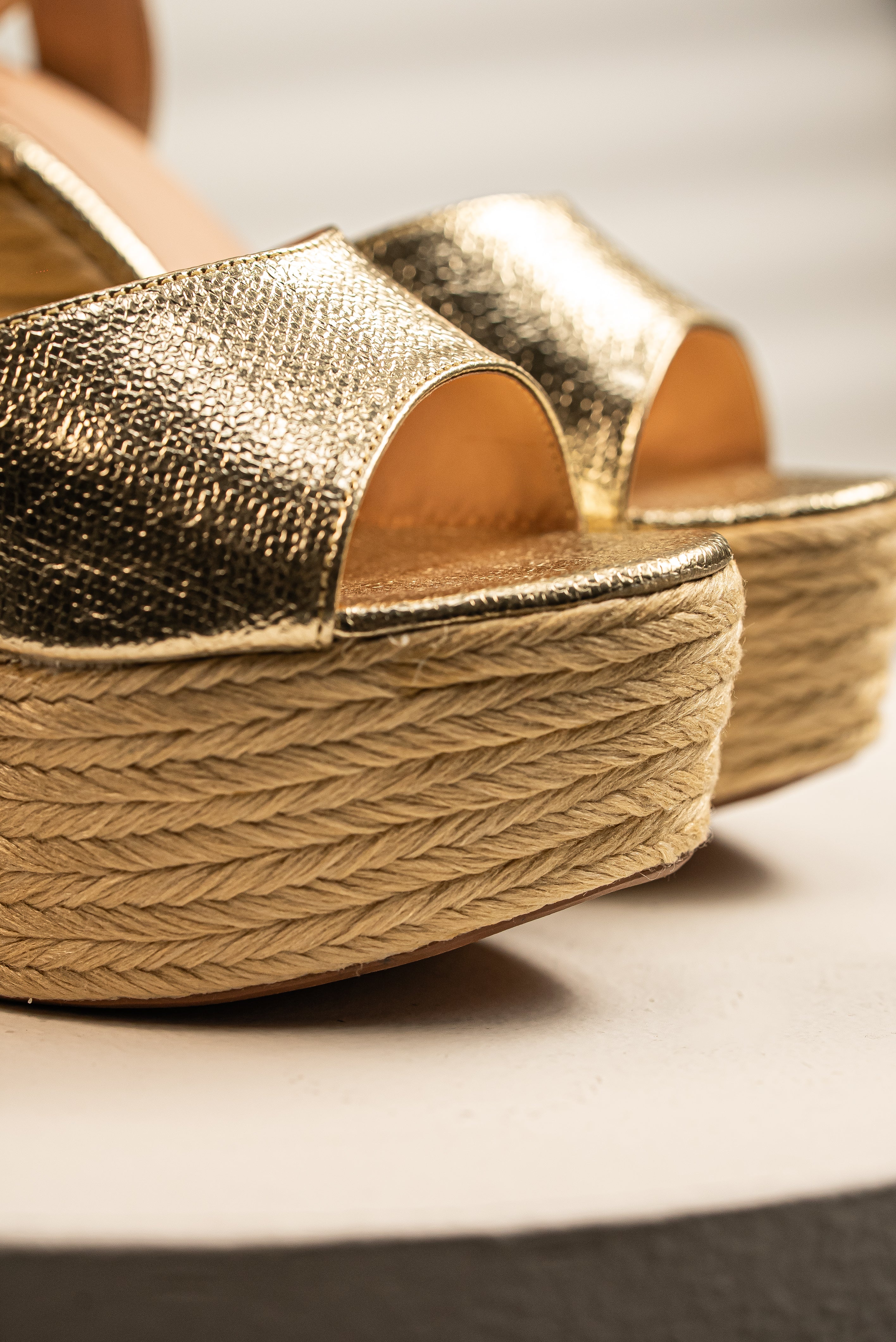 Tacón Yute Golden Esparto